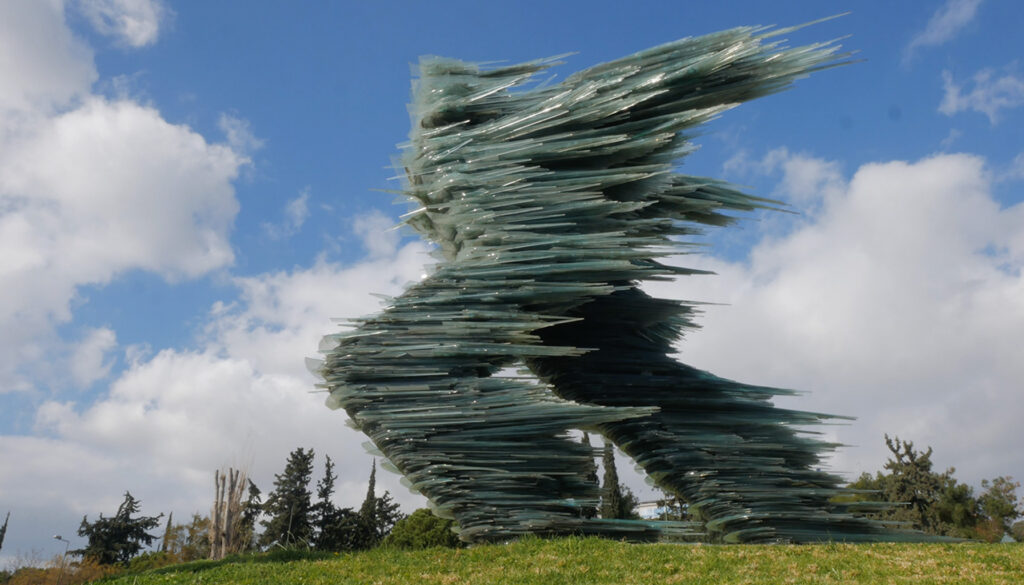 The Runner Man Glass Sculpture by Costas Varotsos